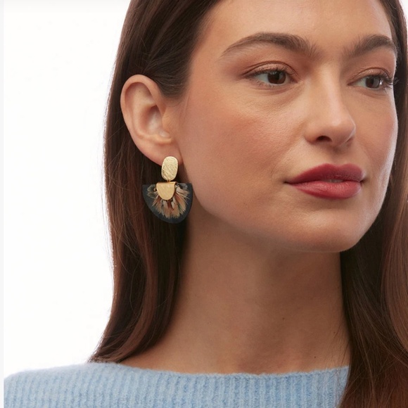 BRACKISH Cordova Drop Earrings - Ethically hand-crafted from feathers like new - Picture 3 of 9